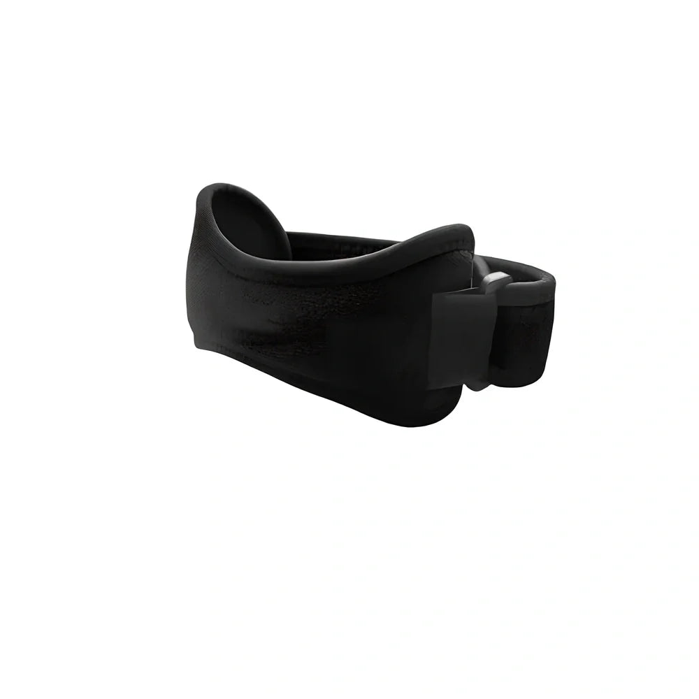 Smart knee massager with adjustable straps and LED display showing intensity levels