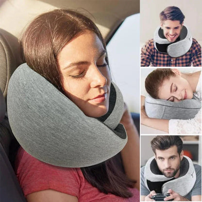 Comfortable U-Shaped Travel Neck Pillow with Memory Foam for Airplanes and Commutes