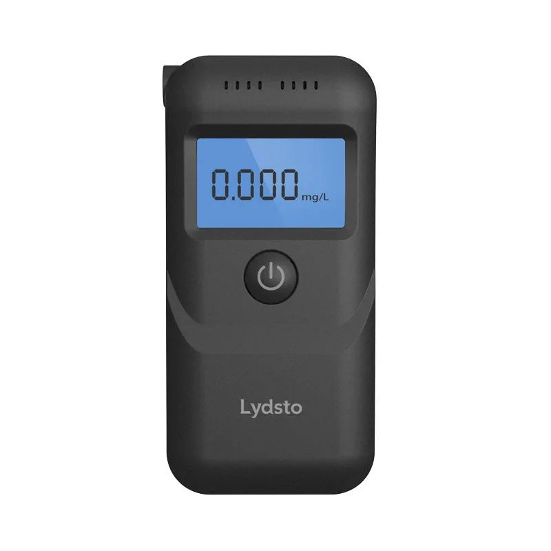 Black household alcohol tester breathalyser with digital display for breath alcohol detection
