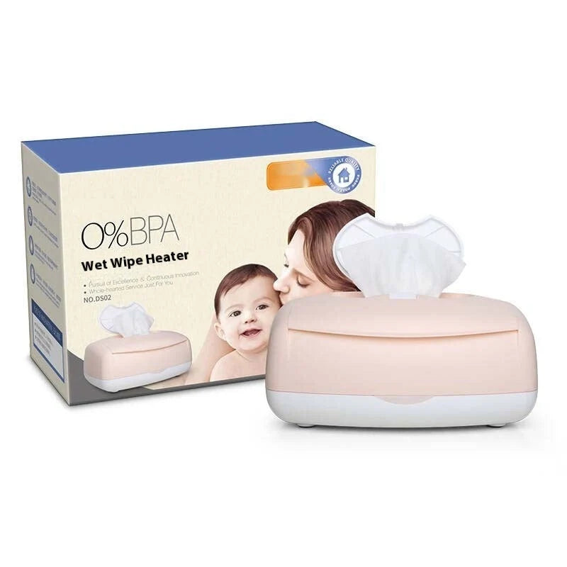 Pink steam-heated baby wipes warmer with double-layered seal design