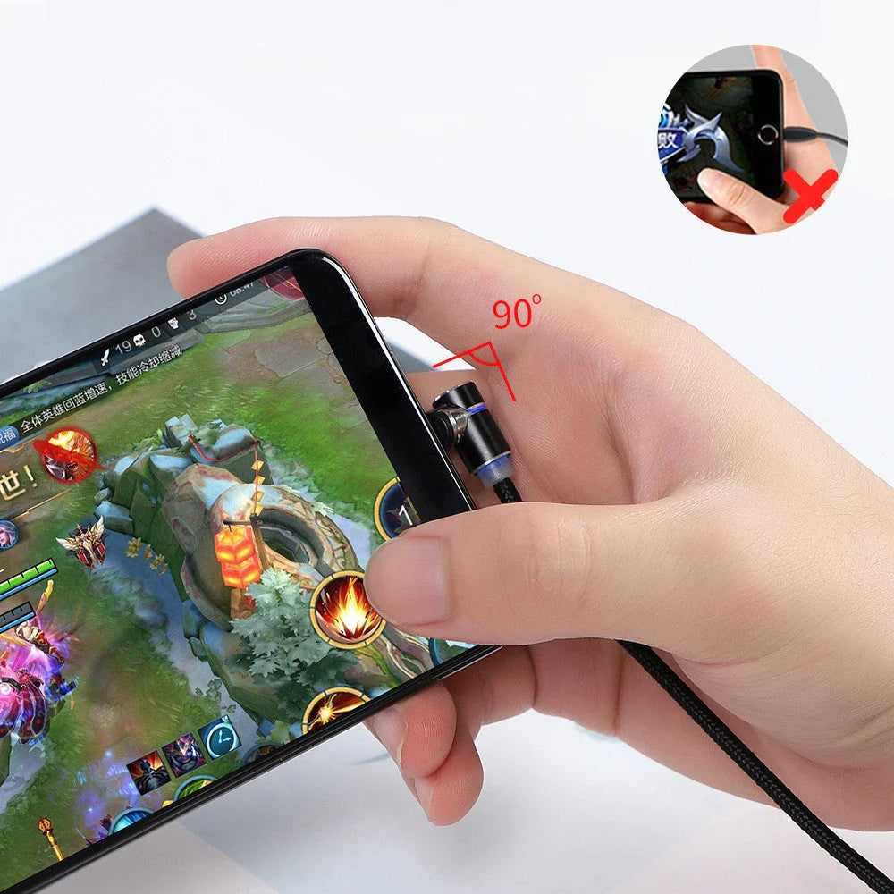 360 Degree Magnetic Charging Cable with LED indicator for fast charging and data transfer