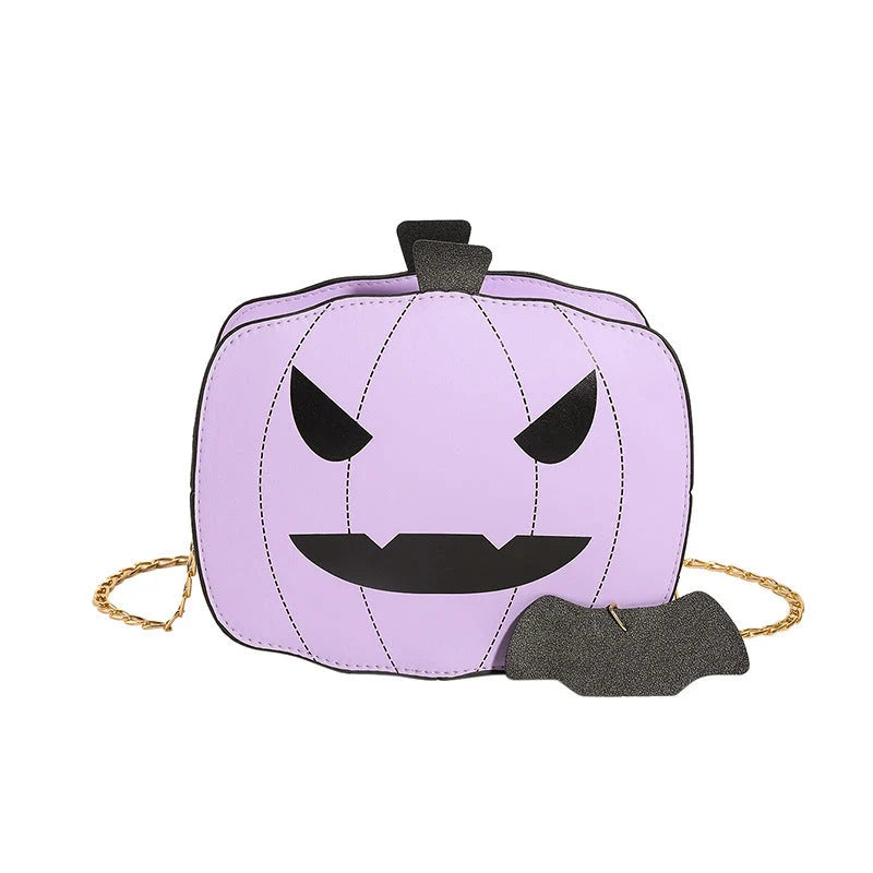 Halloween Cartoon Pumpkin Shoulder Bag in various colours with chain strap