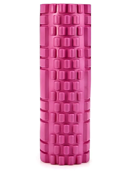 Blue EVA yoga foam roller 30cm long with massage points for muscle recovery