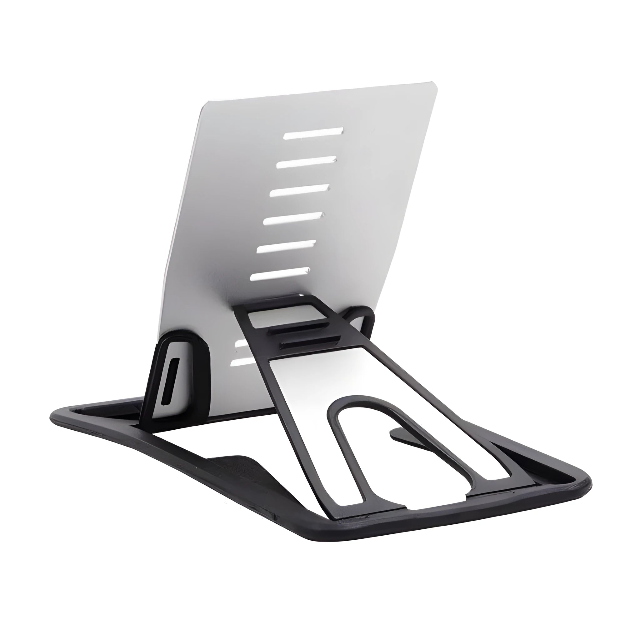 Black card phone holder with lazy bracket design for desktop phone viewing and card storage
