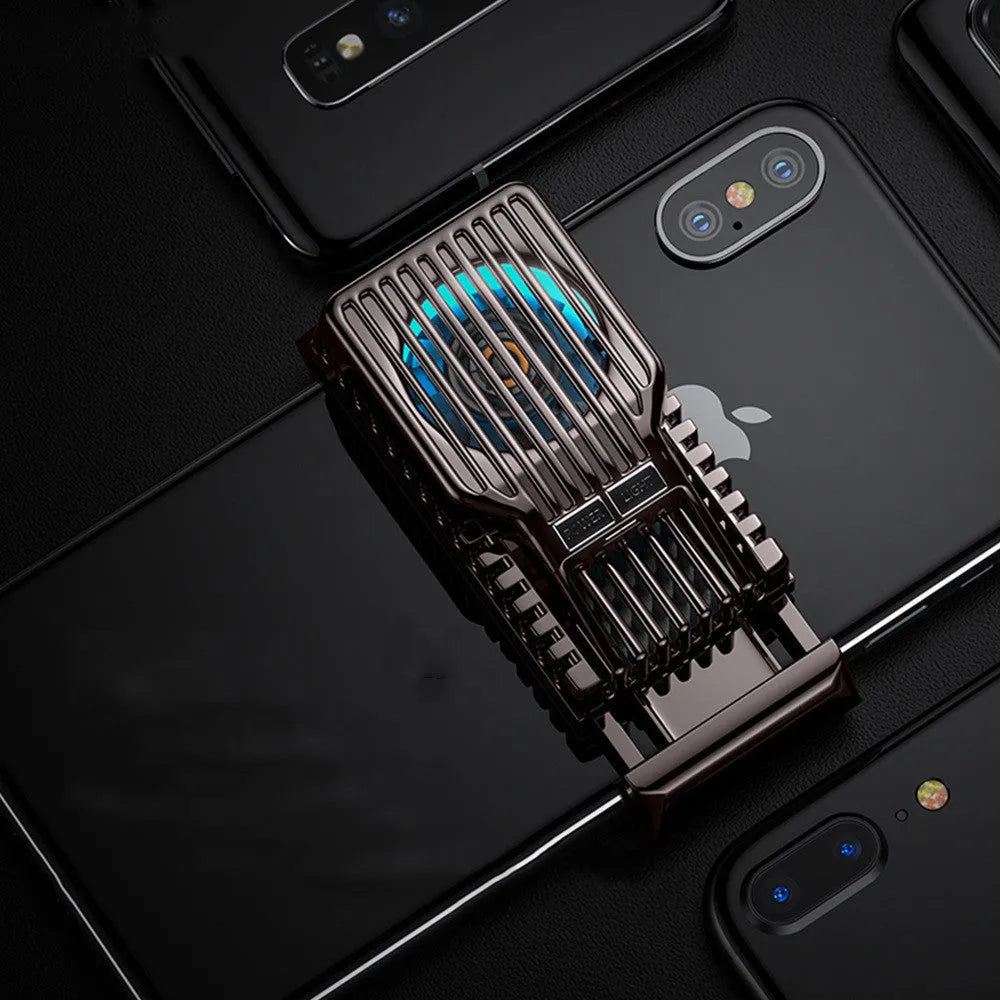 Black clip-on mobile phone radiator with aluminium alloy and ceramic construction for 4-7 inch smartphones