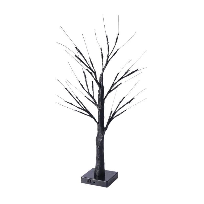 60cm tall LED birch tree night light with 24 warm white lights and detailed plastic bark texture