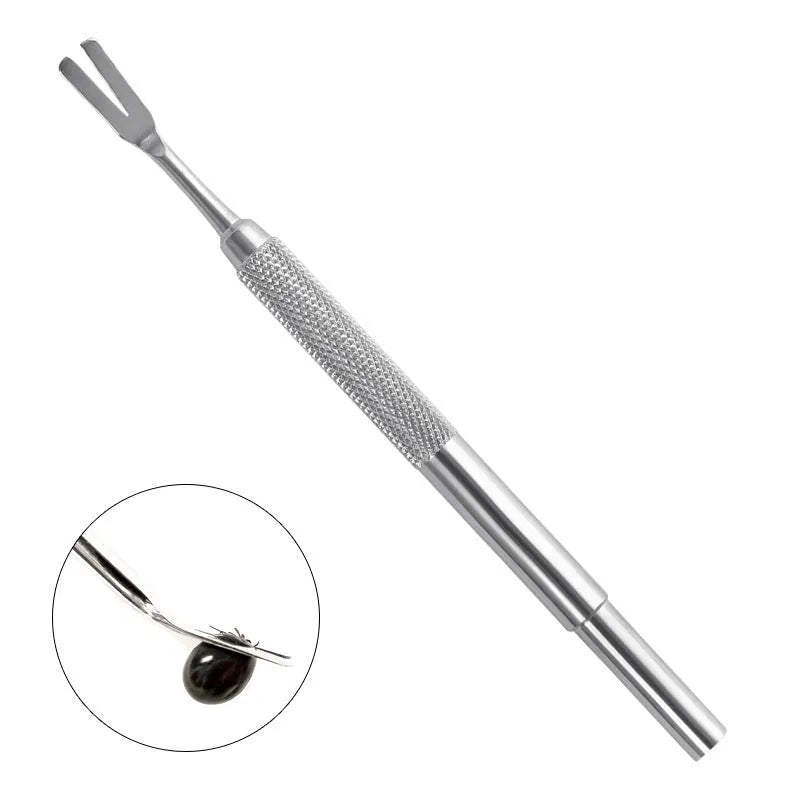 Stainless steel tick removal tweezers for cat and dog pet care