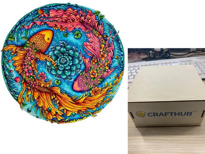 Animal Puzzle Craft Hub A3 Size Wooden Box for puzzle storage and display