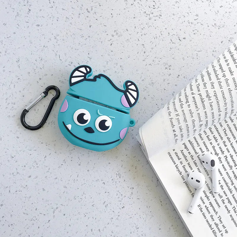 Silicone protective case for AirPods with cartoon animal design in multiple colour options