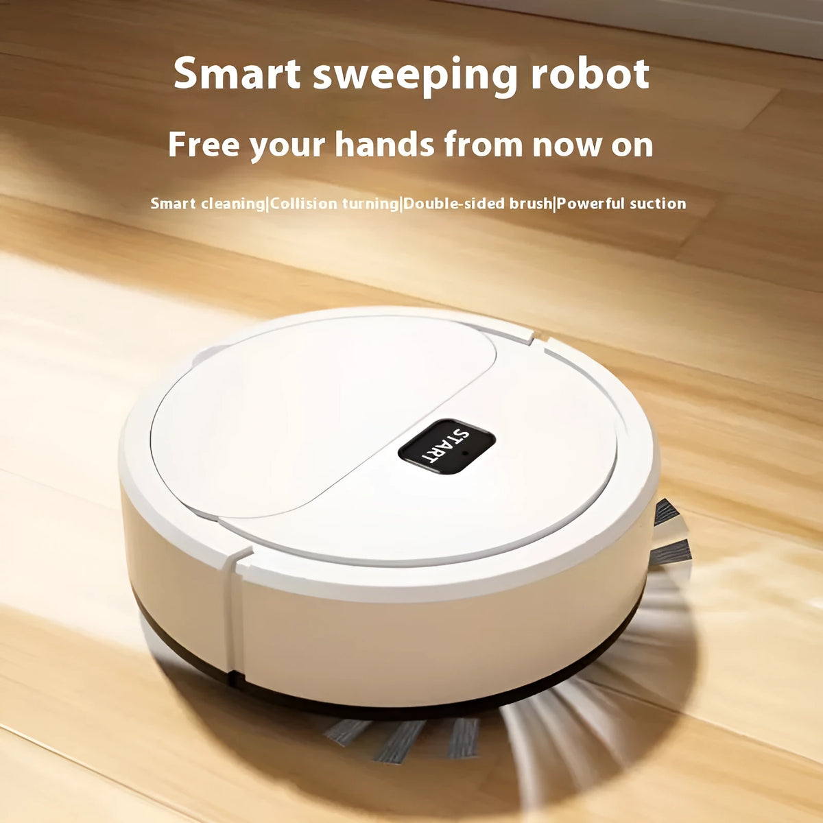 Cross-border all-in-one sweeping robot with vacuum and mopping, black colour, dimensions 16x16x5.4cm, USB charging
