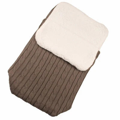 Cozy winter baby stroller sleeping bag with soft, plush lamb cashmere lining and premium cotton wool filling for superior insulation
