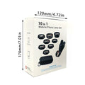 Black 10-in-1 mobile phone camera lens kit with fisheye macro and wide angle attachments