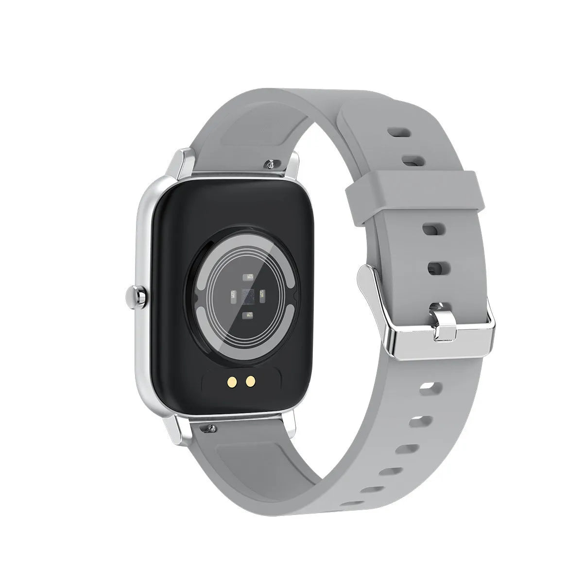 H80 sports smart watch with ECG monitoring on a wrist, showing its 1.69-inch screen and silicone strap.