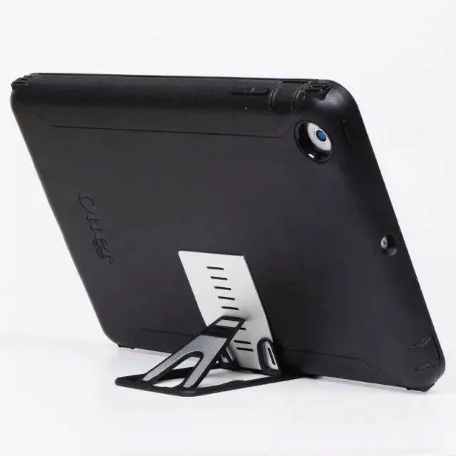Black card phone holder with lazy bracket design for desktop phone viewing and card storage