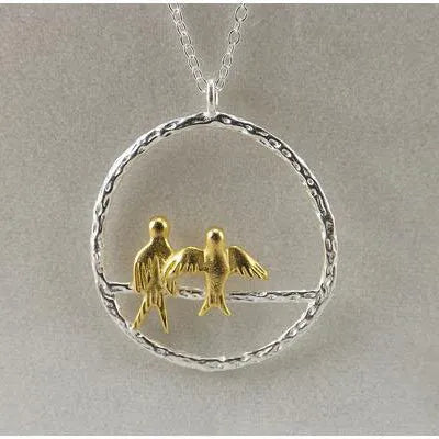 925 sterling silver pendant necklace with cute bird shape on link chain choker for women
