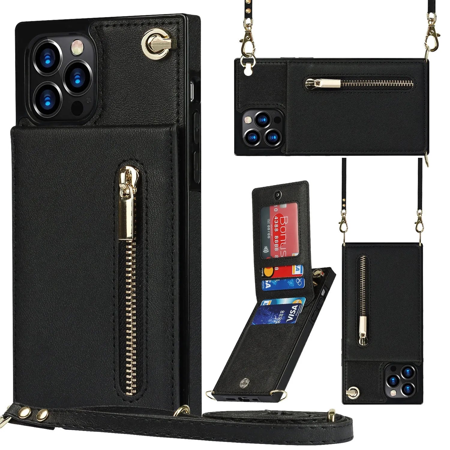 Leather and TPU mobile phone case in solid colours for Samsung and iPhone smartphones.