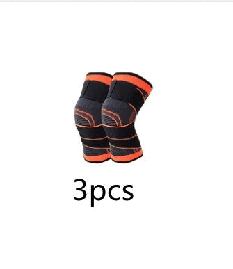 Breathable sports knee pads in fluorescent green, orange, and black for cycling and basketball