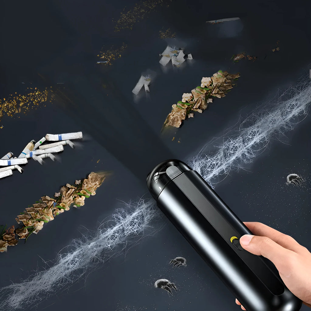 BASEUS black wireless handheld car vacuum cleaner with blower hose attachment