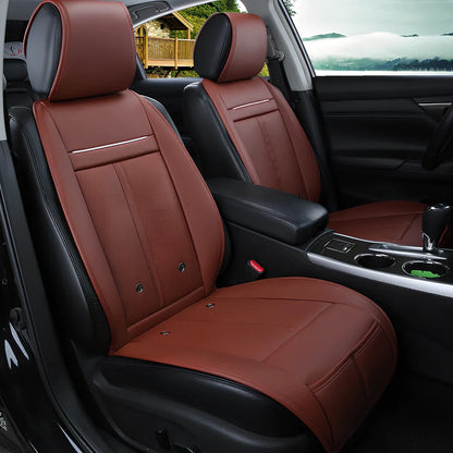 Winter car heating cushion in black, 125cm x 52cm diamond velvet with massage blowers and non-slip base