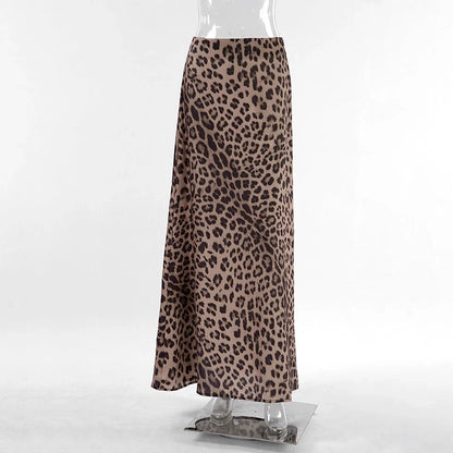 Leopard print mermaid skirt dress for women in sizes S, M, L