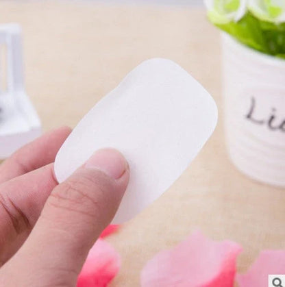Compact disposable travel soap sheets in a durable PP5 container, perfect for on-the-go hygiene