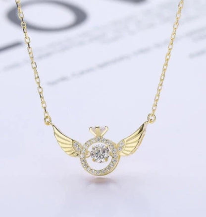 Angel Wings Necklace in gold, silver, and rose gold with adjustable length