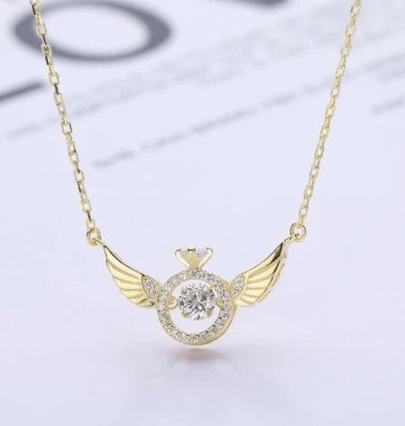 Angel Wings Necklace in gold, silver, and rose gold with adjustable length
