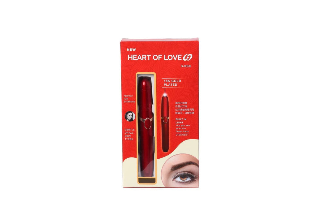 Multifunction second-generation eyebrow trimmer in white, black, and red with compact box
