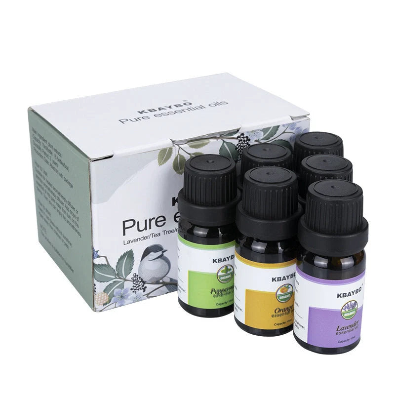 Premium Essential Oils Kit with six varieties including Lavender and Peppermint for natural wellbeing