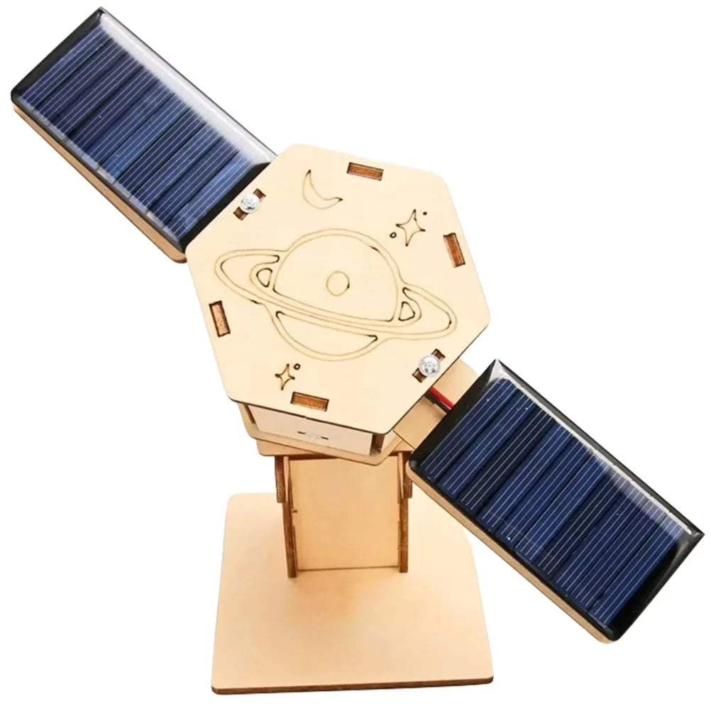 Solar-Powered DIY Space Satellite STEM Kit for kids, educational science toy
