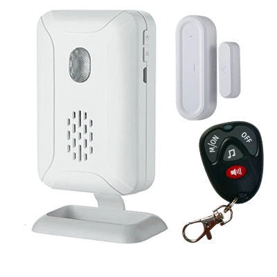 Wireless security door chime with 280-metre range, 5 modes, and adjustable alarm and lighting features