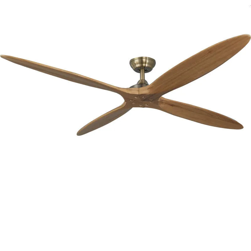 60 inch solid wood ceiling fan with DC motor and remote control in rustic style for living room
