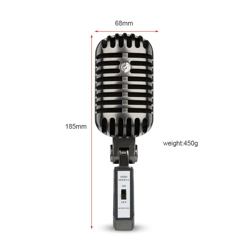 Professional retro-style condenser microphone with wireless function, shown in FG2 colour, for KTV and live streaming.