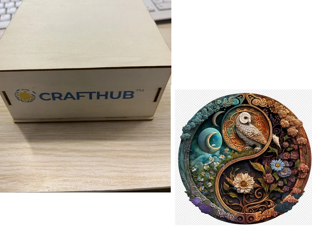 Animal Puzzle Craft Hub A3 Size Wooden Box for puzzle storage and display