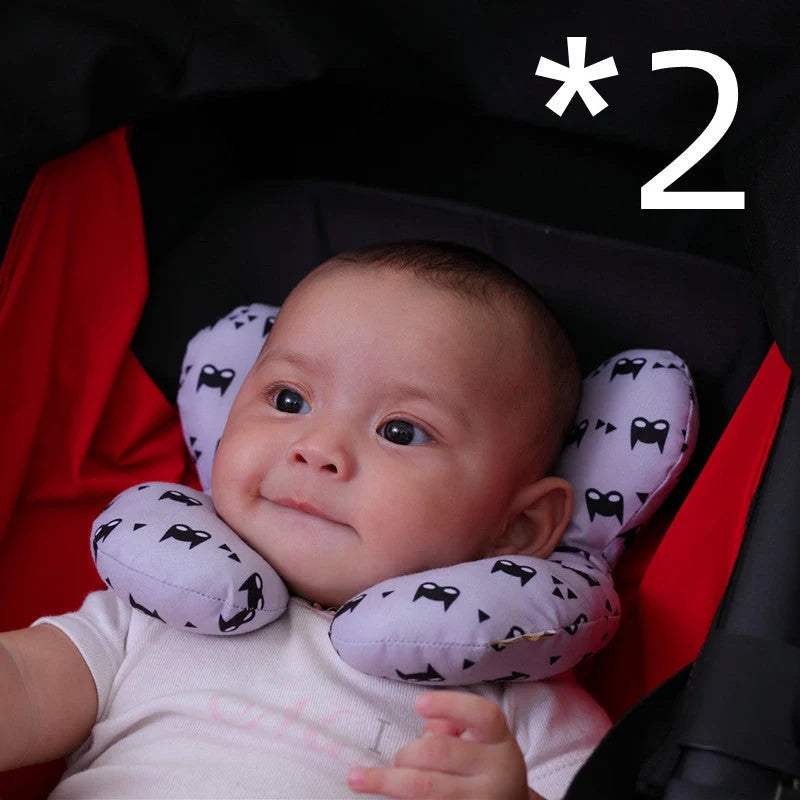 U-shaped baby head support pillow in various styles for car safety seats