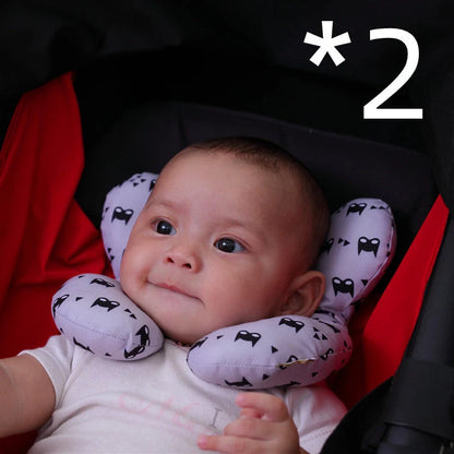 U-shaped baby head support pillow in various styles for car safety seats