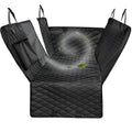 Black car pet cushion anti-seepage 137x147x40cm on rear car seat with adjustable straps
