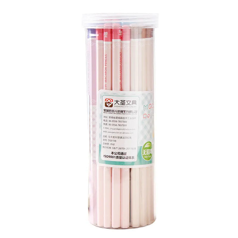 Basswood hexagonal thermal transfer pencil showing six-angle shape and wood grain texture