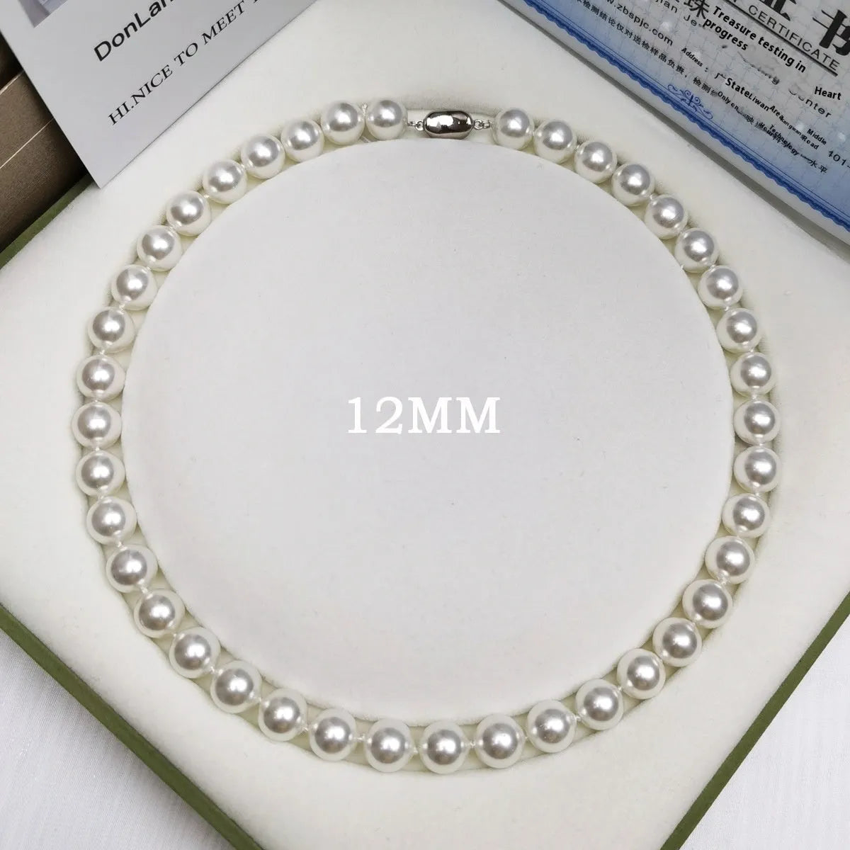 925 silver ingot buckle necklace with white shell pearls on unisex clavicle chain, 45cm length.