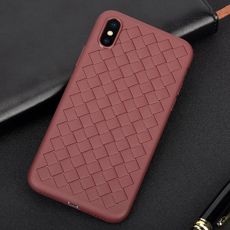 Luxury grid weaving iPhone case with eco-friendly TPU and cooling design