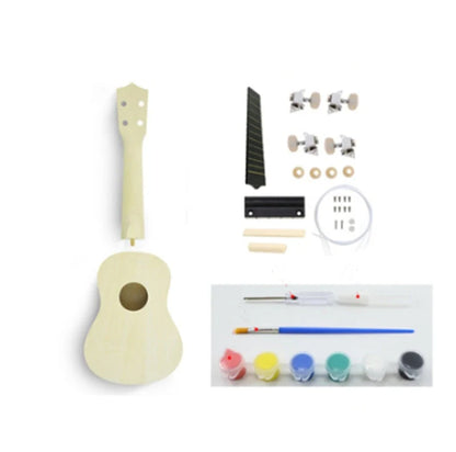 Hand-painted cherry blossom ukulele for beginners, 21 inches in length