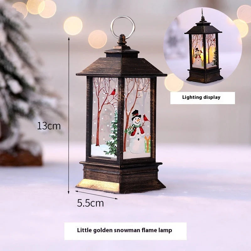 Christmas Santa Claus LED night light battery-powered hanging lantern for festive decoration