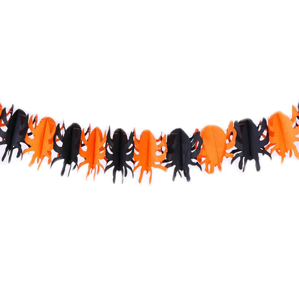 Halloween Flag Props Paper Pull Flower in yellow and black, 3 metres long