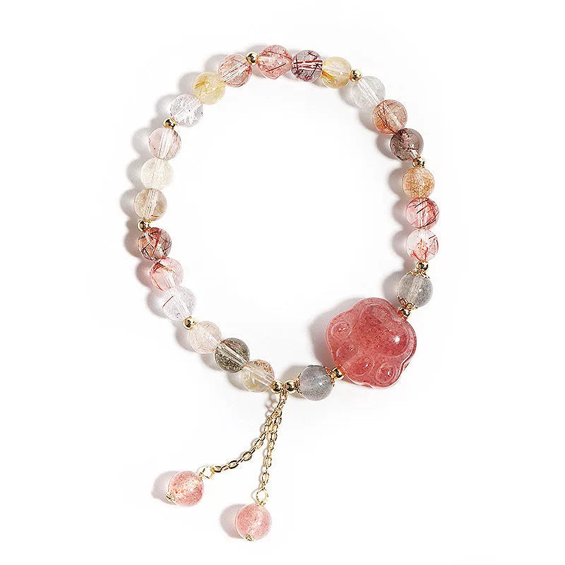 Women's handmade crystal bracelet with animal zodiac modelling in Korean style