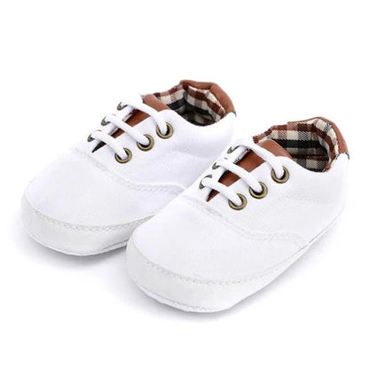 Solid colour baby canvas shoes with anti-slip sole for toddlers