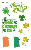 Water transfer tattoo sticker paper with Saint Patrick's Day clover design for face and flag decoration.