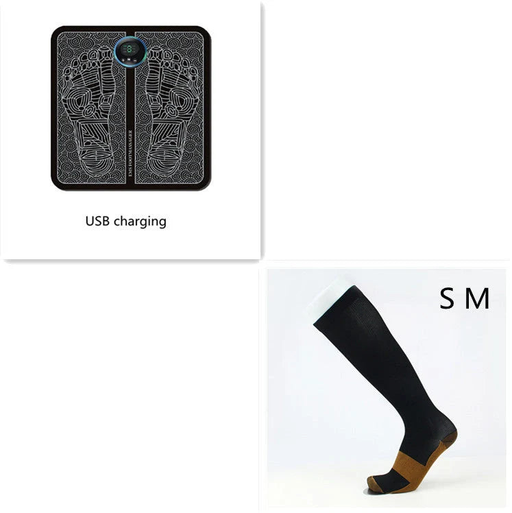 EMS Foot Massager Mat with adjustable modes and USB charging