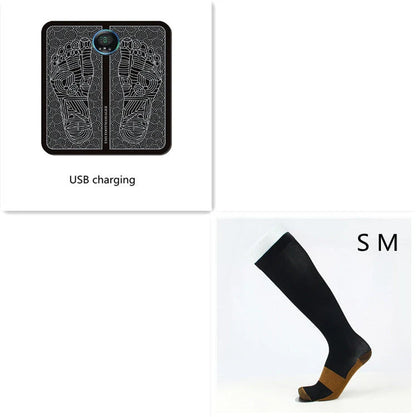 EMS Foot Massager Mat with adjustable modes and USB charging