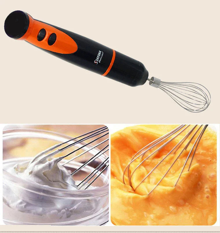 Multifunction electric hand blender beater with stainless steel rod and edible engineering plastic body