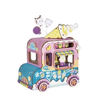 DIY 3D Kitty Ballet Wooden Puzzle Game with moveable music box, perfect for creative assembly and decoration